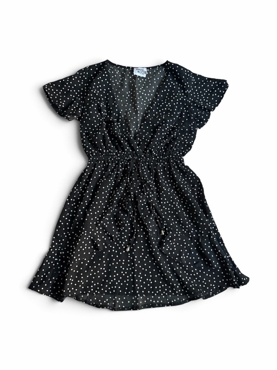 Princess Polly Dresses & Skirts - Princess Polly Size 6 Women's V Neck Dress Black & White Polka Dots Ruffles Used